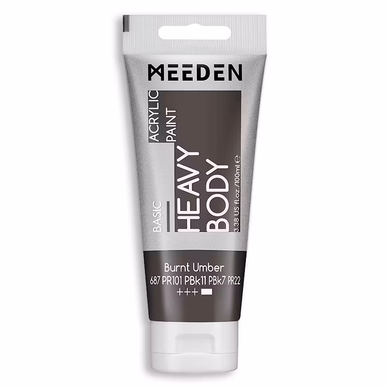 MEEDEN akryl heavy body 100ml – 687 Burnt Umber