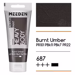 MEEDEN akryl heavy body 100ml – 687 Burnt Umber