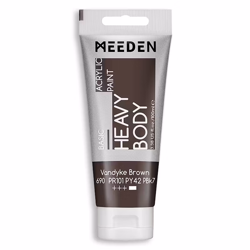 MEEDEN akryl heavy body 100ml – 690 Vandyke Brown