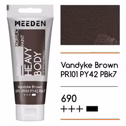 MEEDEN akryl heavy body 100ml – 690 Vandyke Brown