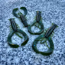 Crawler Green Pumpkin Blue Flake 8,5cm - 4 pcs