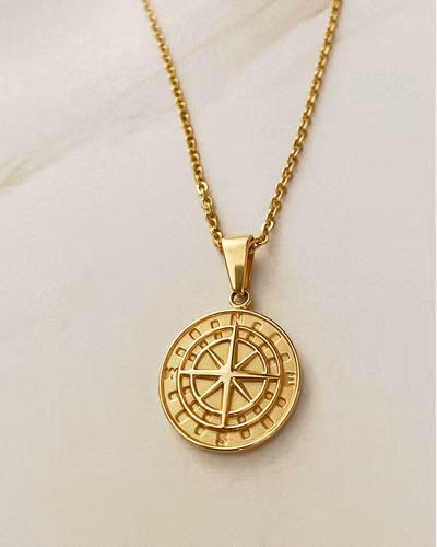 Kompass - Guld halsband