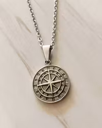 Kompass - Silver halsband