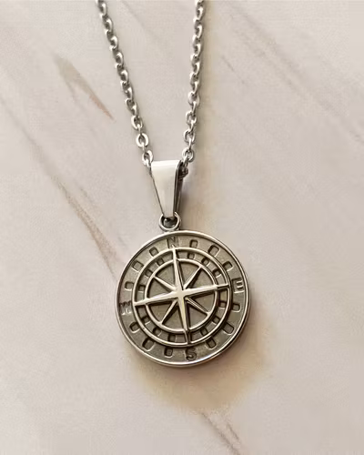 Kompass - Silver halsband