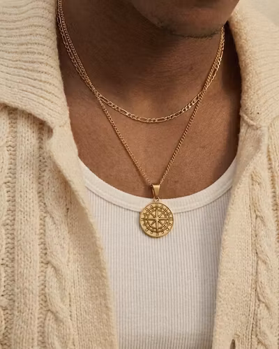 Kompass - Guld halsband