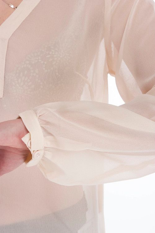 Kaffe Tamara Chiffongblus i beige eller brun