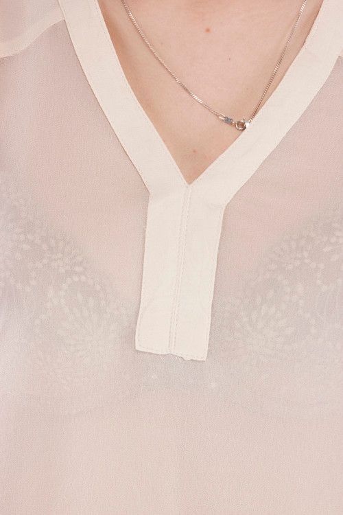 Kaffe Tamara Chiffongblus i beige eller brun