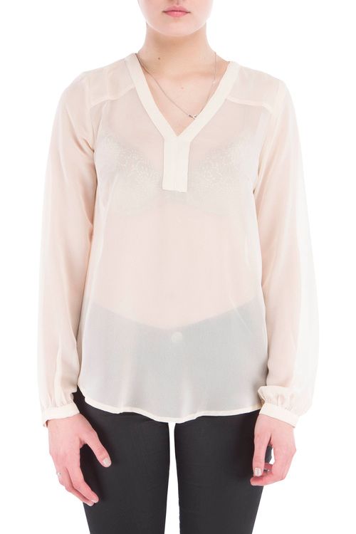 Kaffe Tamara Chiffongblus i beige eller brun