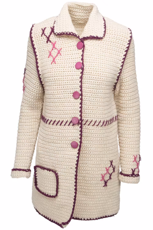 Handvirkad unik ullkofta/cardigan