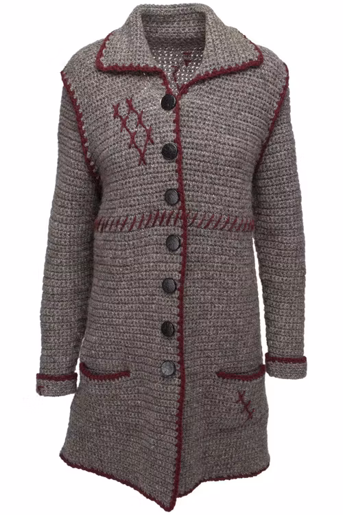 Handvirkad unik ullkofta/cardigan