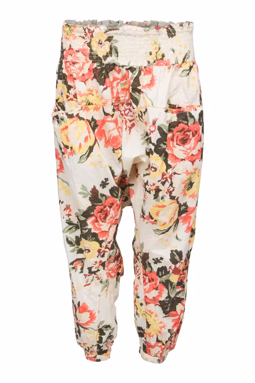 Ewa i Walla blommig byxa beige botten 11270
