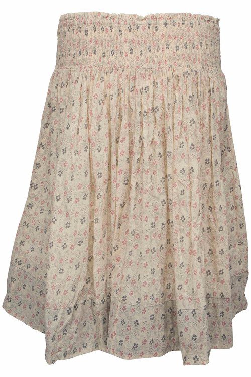 Ewa i Walla blommig kjol Beige 22847