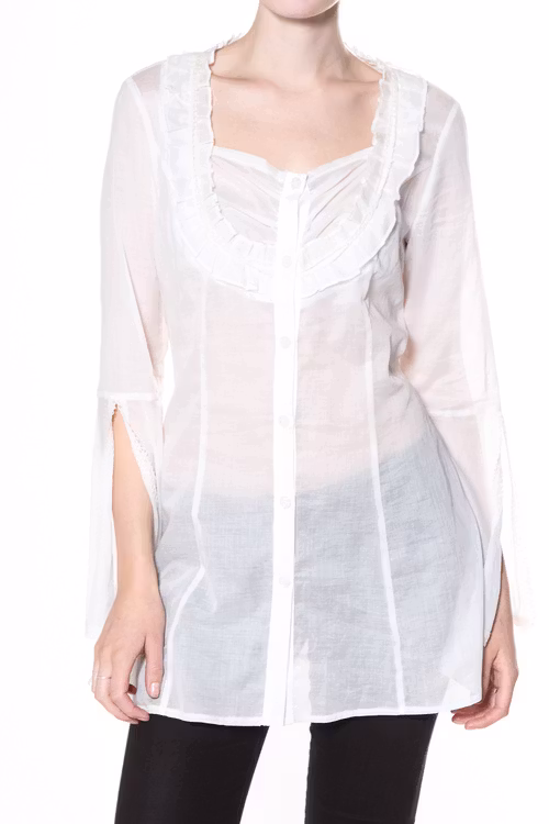 DesignWerk blus i bomullsvoile