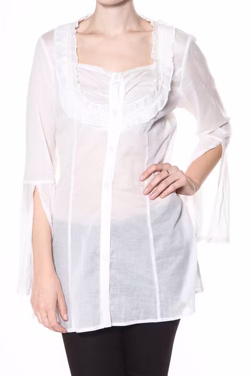 DesignWerk blus i bomullsvoile