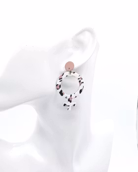 Örhängen kvinnotecken leopardmönster, medium