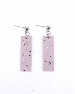Örhängen, granitimitation, terrazzo, lila
