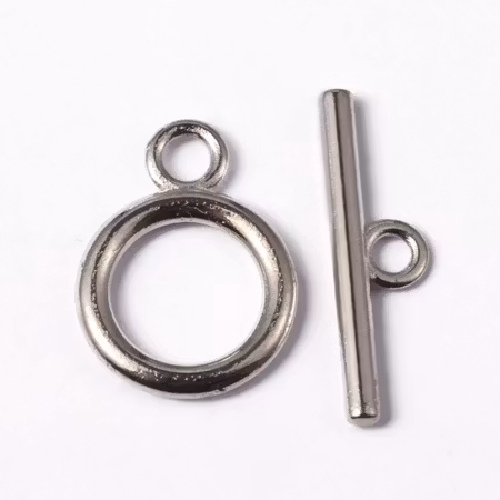 Togglelås, platinum, 18mm (5st)