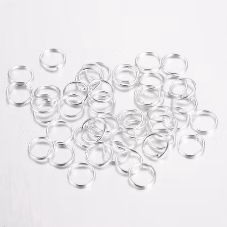 Silverpläterade Bindringar, Jump Rings, järn, 8mm, 100st