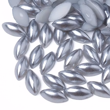 Cabochons ovala, 8mm, silvergrå (100st)