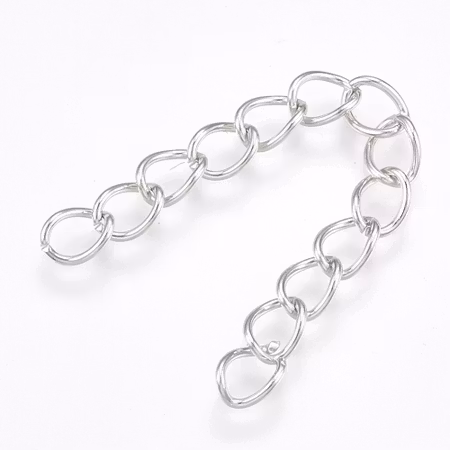 Förlängning, nickelfria i silver, 5x50mm (20st)