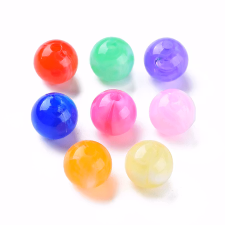Akrylpärlor imitation av ädelsten, mix, 6mm (200st)