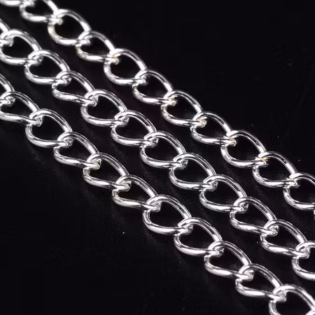 Twistkedja, järn, 6x4mm, silver (5 meter)