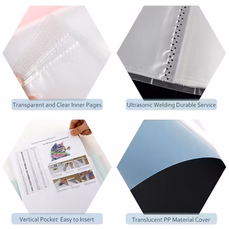 Mapp med plastfickor A4, vit, 60 sidor (31x23cm)