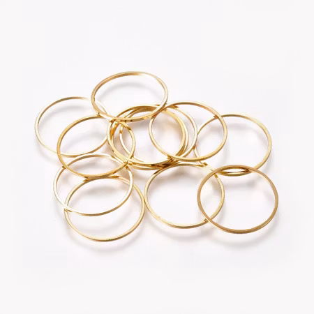 Länkring, 30mm, mässing guld (10st)
