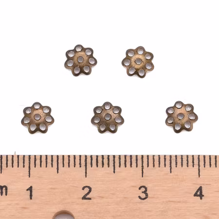 Storpack Pärlhatt Filigran, antik brons. blom, 6mm (1000st)