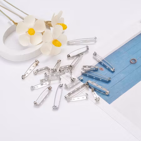 Broschnålar, fattning för brosch, 39,5x4,5mm (5st)