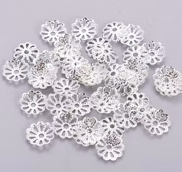 Pärlhatt fancy, silver, 10mm (50st)