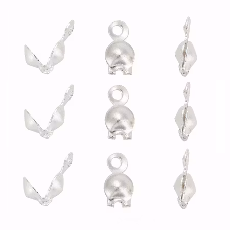 Storpack knutgömma, mussla, innermått 3mm, silver (1000st)