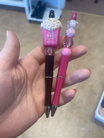 Pärla en penna, ljus mauve metallic bas, DIY