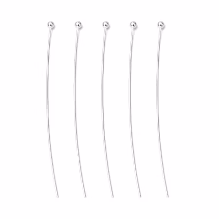 Pinnar med kula av mässing, 4.5cm, silver (50st)