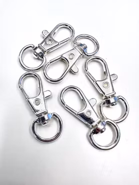 Karbinhakar till nyckelring 37mm platinum 5st