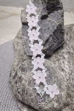 Blommor av glas transparent gula 16mm 10st