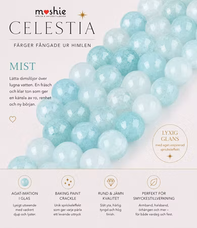 Glaspärlor 8mm runda Agateimitation Celestia Mist 100st