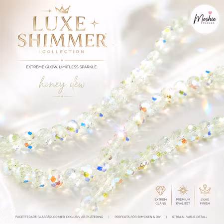 Glaspärlor luxe shimmer honey dew 3,5-5mm 113st