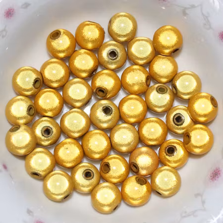 Reflexpärlor guld 12mm av akryl mirakelpärlor 10st