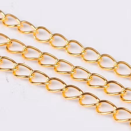 Twistkedja järn 6x4mm guld 5meter