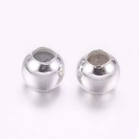 Småttisar, Runda pärlor av järn, 2mm, silver (500st)