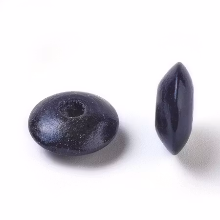 Svarta rondeller av trä, 14mm (100st)