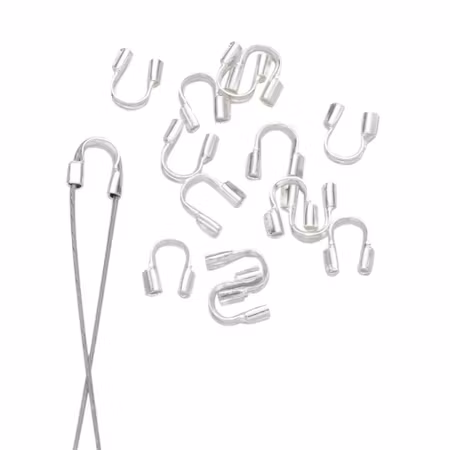 Wireguard, mässing, silver, hål 0.5mm (100st)