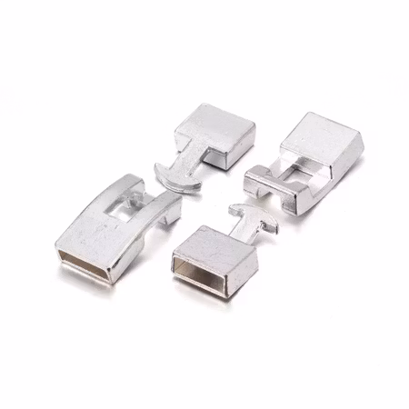 Knäpplås, 22+19mm, nickelfritt lås i silver (5st)