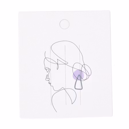Display för hårspännen, vit med motiv, 7,5mm (10st)
