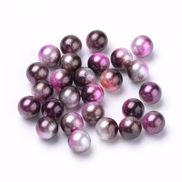 Dekorpärlor utan hål, rosa/lila/brun. 5mm (100st)