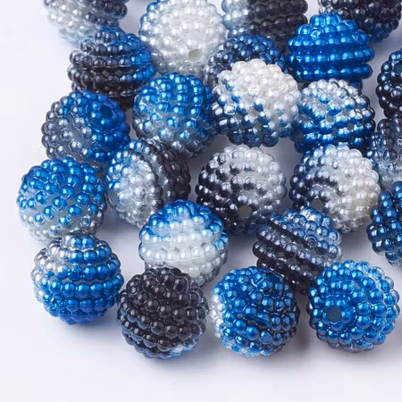 Bubbelpärlor, gradient mermaid, galaxy, 10mm (10st)