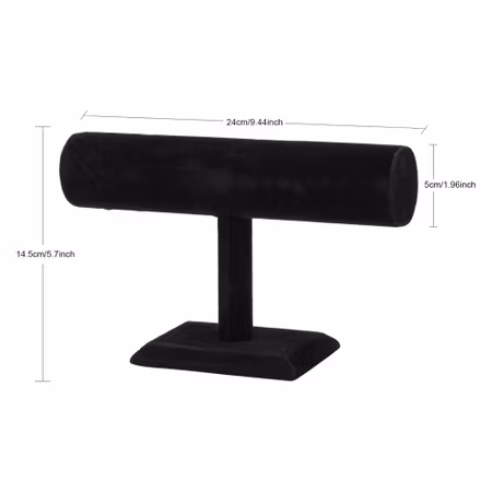 Armbandsdisplay, Tbar, svart sammet, 24cm