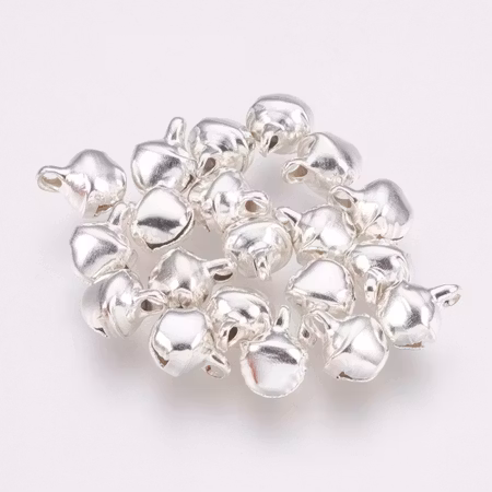 Bjällror av järn, silver, 8mm (50st)