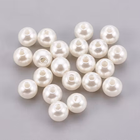 Akrylpärlor i pärlimitation, 6mm, creme (50st)